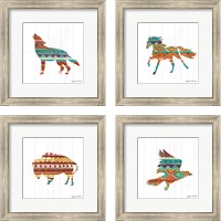 Framed 'Southwestern Vibes 4 Piece Framed Art Print Set' border=