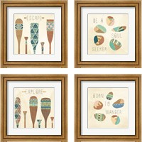 Framed 'Outdoor Geo 4 Piece Framed Art Print Set' border=