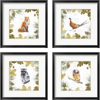 Framed 'Into the Woods 4 Piece Framed Art Print Set' border=