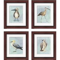 Framed 'Watercolor Beach Bird 4 Piece Framed Art Print Set' border=