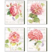 Framed 'Maison Des Fleurs 4 Piece Canvas Print Set' border=