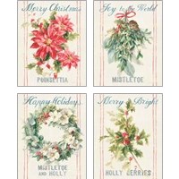 Framed 'Floursack Holiday Bright 4 Piece Art Print Set' border=