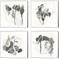 Framed 'Monochrome Missive 4 Piece Canvas Print Set' border=