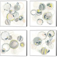 Framed 'Floral Scumble 4 Piece Canvas Print Set' border=