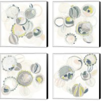 Framed 'Floral Scumble 4 Piece Canvas Print Set' border=