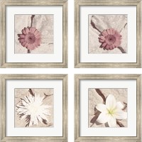 Framed 'Stone Blossom 4 Piece Framed Art Print Set' border=