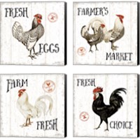 Framed 'Free Range Fresh 4 Piece Canvas Print Set' border=