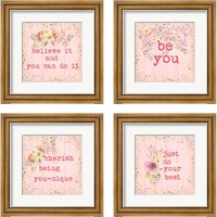 Framed 'Be You 4 Piece Framed Art Print Set' border=