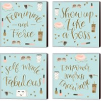 Framed 'Boss Ladies Mint 4 Piece Canvas Print Set' border=