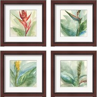 Framed 'Exotic Flower 4 Piece Framed Art Print Set' border=