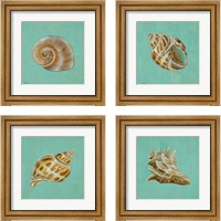 Framed 'Ocean's Gift 4 Piece Framed Art Print Set' border=