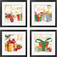 Framed 'Presents and Notes 4 Piece Framed Art Print Set' border=