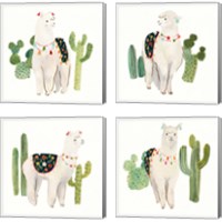 Framed 'Sweet Alpaca 4 Piece Canvas Print Set' border=