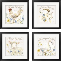 Framed 'Nostalgic Farm 4 Piece Framed Art Print Set' border=