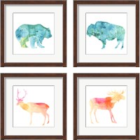 Framed 'Agate Animal 4 Piece Framed Art Print Set' border=