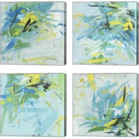 Framed 'Summer Symphony 4 Piece Canvas Print Set' border=