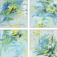 Framed 'Summer Symphony 4 Piece Art Print Set' border=