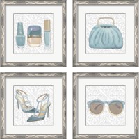 Framed 'Must Have Fashion Gray White 4 Piece Framed Art Print Set' border=