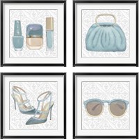 Framed 'Must Have Fashion Gray White 4 Piece Framed Art Print Set' border=