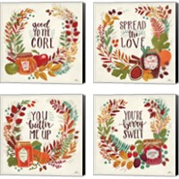 Framed 'Spread the Love 4 Piece Canvas Print Set' border=