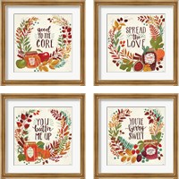 Framed 'Spread the Love 4 Piece Framed Art Print Set' border=