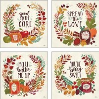 Framed 'Spread the Love 4 Piece Art Print Set' border=