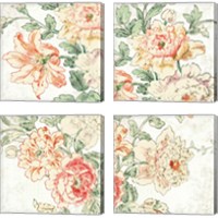 Framed 'Cottage Roses 4 Piece Canvas Print Set' border=