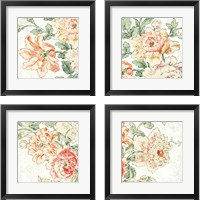 Framed 'Cottage Roses 4 Piece Framed Art Print Set' border=