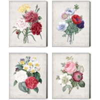 Framed 'Bouquet  4 Piece Canvas Print Set' border=