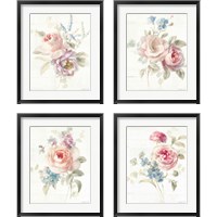 Framed 'Cottage Garden 4 Piece Framed Art Print Set' border=