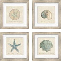 Framed 'Beach Treasures Christmas 4 Piece Framed Art Print Set' border=