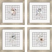 Framed 'Sketchbook Garden Checker 4 Piece Framed Art Print Set' border=