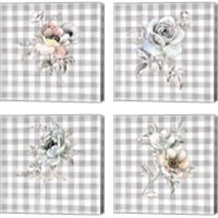 Framed 'Sketchbook Garden Checker 4 Piece Canvas Print Set' border=