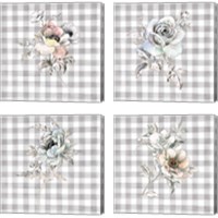 Framed 'Sketchbook Garden Checker 4 Piece Canvas Print Set' border=