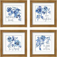 Framed 'Delft Delight 4 Piece Framed Art Print Set' border=