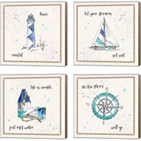 Framed 'Coastal Buoys 4 Piece Canvas Print Set' border=