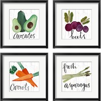 Framed 'Veggie 4 Piece Framed Art Print Set' border=