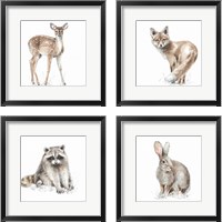 Framed 'Forest Friends 4 Piece Framed Art Print Set' border=