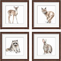 Framed 'Forest Friends 4 Piece Framed Art Print Set' border=