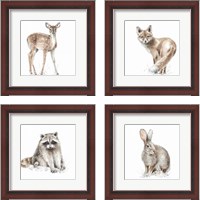 Framed 'Forest Friends 4 Piece Framed Art Print Set' border=