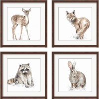 Framed 'Forest Friends 4 Piece Framed Art Print Set' border=