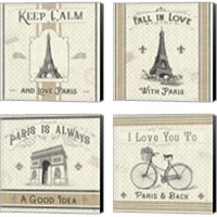 Framed 'Paris Farmhouse 4 Piece Canvas Print Set' border=