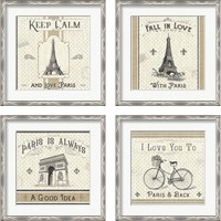 Framed 'Paris Farmhouse 4 Piece Framed Art Print Set' border=