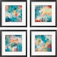 Framed 'Tranquil Eden 4 Piece Framed Art Print Set' border=