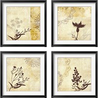 Framed 'Golden Henna Breeze 4 Piece Framed Art Print Set' border=