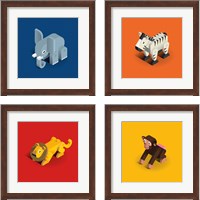 Framed 'Kids Animal 4 Piece Framed Art Print Set' border=