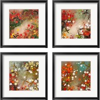 Framed 'Gardens in the Mist 4 Piece Framed Art Print Set' border=