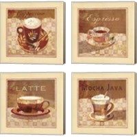 Framed 'Coffee 4 Piece Canvas Print Set' border=
