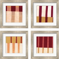 Framed 'Broken Stripes 4 Piece Framed Art Print Set' border=