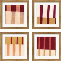 Framed 'Broken Stripes 4 Piece Framed Art Print Set' border=